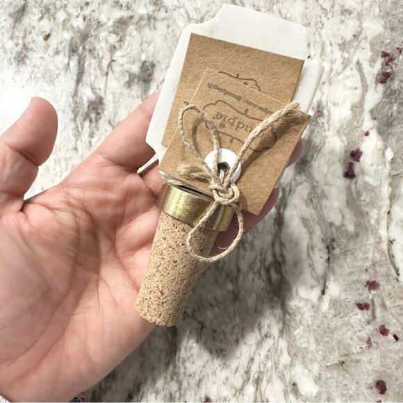 Mudpie Initial Wine Topper White Marble C Gift home welcome Nwt - Picture 2 of 3